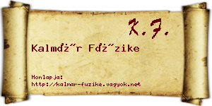 Kalmár Füzike névjegykártya